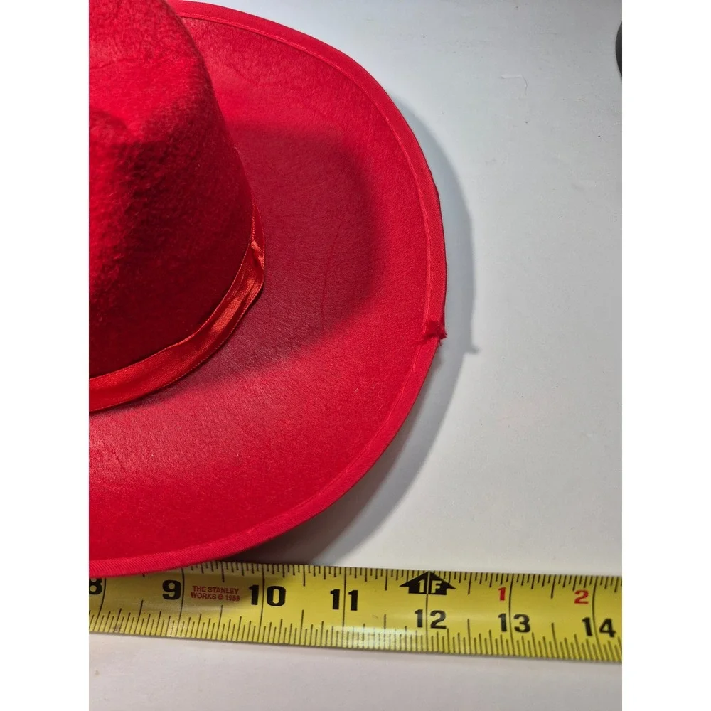 Kids Red Western Cowboy Hat Felt Costume Accessory with Satin Ribbon Band